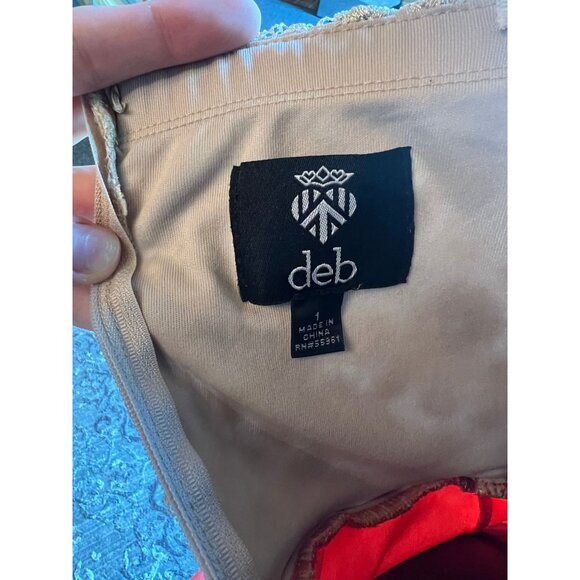 Gold Crochet & Peach Chiffon Short Dress - Picture 5 of 5